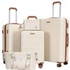 Whisen 5-Piece Set Luggage Sets ABS Lightweight Suitcase with Travel Bag, Toiletry Bag, TSA Lock and Rotating Wheels - 3 of 4
