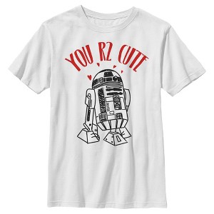Boy's Star Wars Valentine's Day You R2 Cute Sketch T-Shirt - 1 of 4