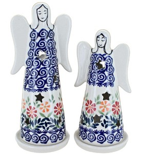 Blue Rose Polish Pottery L3000 Maf Angel Set - 1 of 2