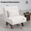 GlasFlength Accent Chairs Leisure and Reading Lounge Armless chair, Suitable for Living Room, Bedroom, Office, White, 28.7"*34.3"*31.9" - 2 of 4