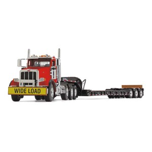 First Gear 1/50 Cola Red Peterbilt 367 Day Cab w/ Talbert 55SA Lowboy 50-34766 - 1 of 2
