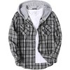 COOFANDY Men's Plaid Hoodie Flannel Shirt Jacket Long Sleeve Casual Fashion Button Shirts - 4 of 4