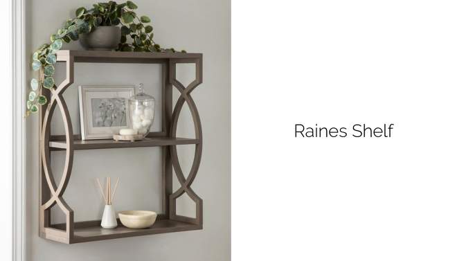 25&#34; x 28&#34; Raines Wood Decorative Wall Shelf Gray - Kate &#38; Laurel All Things Decor, 2 of 12, play video