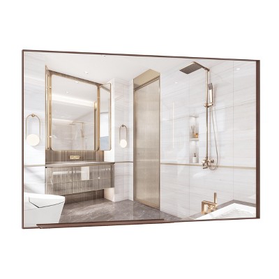 NicBex 36x24 Inch Modern Bathroom Mirror for Wall, Aluminum Framed Vanity Mirror, Hangs Horizontally or Vertically for Living Room Bedroom