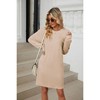 Coolmee Women's Long Sleeves Mini DressCausal Loose Crewneck Tuinc Tops Basic Dress with Front Pocket - 4 of 4