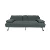 65.7”Futon Sleeper Sofa Bed,3 Angles for Adjusting,Manufactured Wood Frame , Tailored Linen Upholstery,Metal Chrome Legs,Dark Gray - 2 of 4