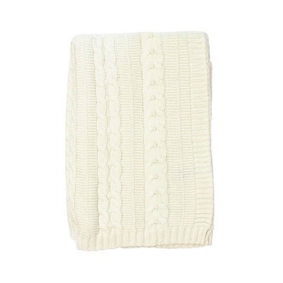 Kimberly Grant Cable Knit Blanket - Ivory