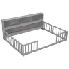 Whisen Twin Floor Bed with Bookcase & Guardrails - 4 of 4