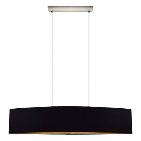 2-Light Maserlo Satin Nickel Pendant Black and Gold - EGLO: Contemporary Adjustable Cylinder Ceiling Fixture for Dry Locations - image 1 of 4