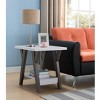 Vynxaria Modern White End Table Chair Side Table with Display Shelf, Tapered Legs, Two-Tone Finish, Shelf Max Weight 10lb - 2 of 4