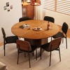 Luck Live Modern 59" Round Dining Table, Wood Veneer Starburst Top, Contemporary Pedestal Base Dining Room Table - 3 of 4