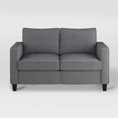 Georgia Fabric Loveseat Gray - CorLiving