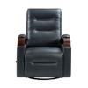 Faux Leather Swivel Gliding Recliner Chair with Luxurious Style - 2 of 4