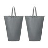 WOWLIVE 154L Fabric Double Laundry Hamper with Lid and Removable Bags, Gray - 3 of 4
