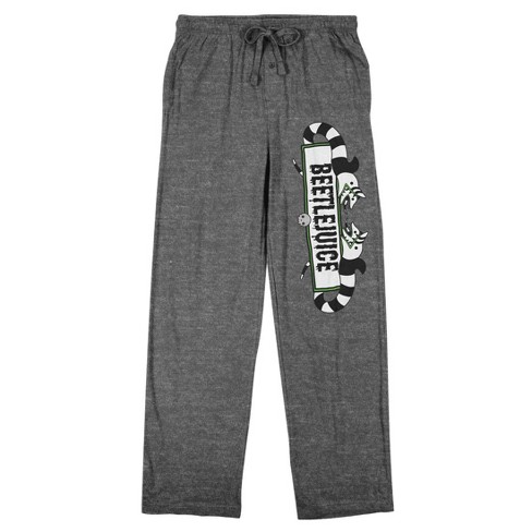 Beetlejuice Sandworms Logo Men s Graphite Heather Sleep Pajama Pants Medium