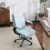 Karl Home |28 inch W White Mid-Back Swivel Cotton And Linen Office Chair Task Chair With Adjustable Arms - 3 of 4