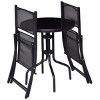 Costway 3 Pcs Bistro Set Garden Backyard Table Folding Chairs Outdoor Patio Furniture - 4 of 4