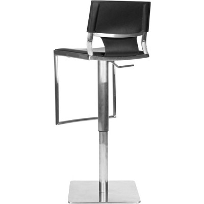 Armondo Black Leather Adjustable Swivel Bar Stool
