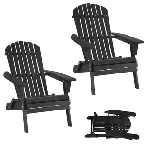 BestMassage Folding Adirondack Chair Wooden Lounger Chair Patio Chair - 1 of 4
