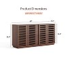 Homy Casa Storage Console Cabinet with Slatted Doors, Large Capacity, for Living Room and Entryway, Walnut - 2 of 4