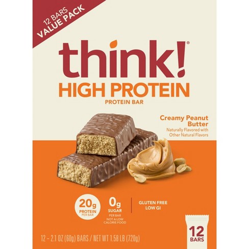 Think! High Protein Creamy Peanut Butter Bars - 12ct : Target