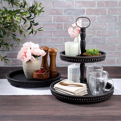 The Lakeside Collection Beaded Tabletop Serving Collection - 2-Tier Tray