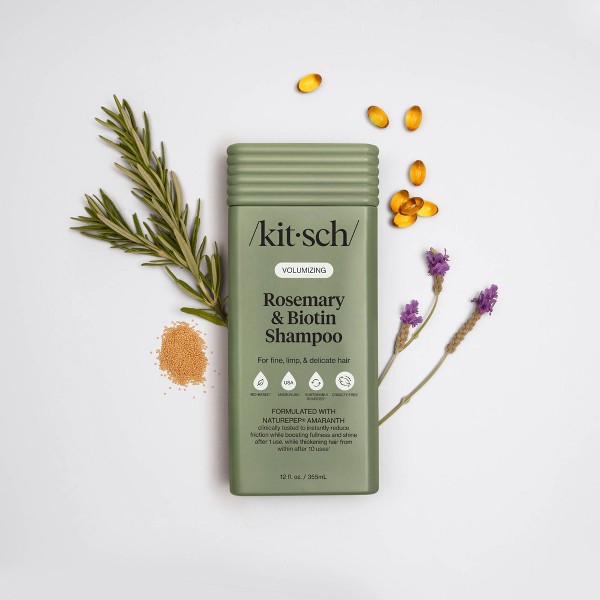Champú Volumizador de Romero y Biotina Kitsch - 355ml: Sin Parabenos, Sin Siliconas, Vegano, Para Cabello Lacio Fino 5