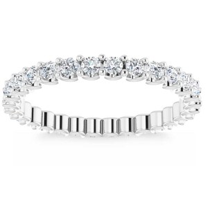 Pompeii3 3/4Ct Diamond Eternity Ring 14k White Gold U Prong - 1 of 4