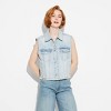 Women's Denim Oversized Trucker Vest - Wild Fable™ - 2 of 3