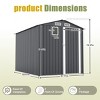 6×8FT Metal Storage Shed with Lockable Doors and 4 Vents, Outdoor Steel Garden Tool Shed, Compact Bike Storage Shed with Sloped Roof-Coolbibila - 4 of 4