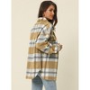 Seta T Women's Fall Winter Button Front Closure Long Sleeve Plaid Jacket with Pockets - 4 of 4