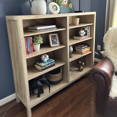 Adjustable Prime Oak 6-Cubby Storage Bookcase