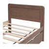 Modern Twin Size Platform Bed Frame With Trundle Wood, Twin Over Full Wood Bunk Bed With Guardrail And Ladder No Box Spring Needed For Guest Room Bed - 4 of 4
