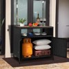 Rattan Storage Cabinet, Outdoor Cabinet for Patio Outdoor Bar Cart with 2 Doors & Adjustable Shelves - 4 of 4