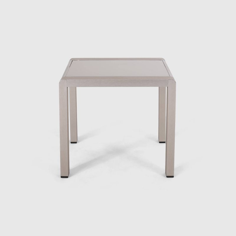 Cape Coral Aluminum Side Table Silver - Christopher Knight Home, 4 of 6