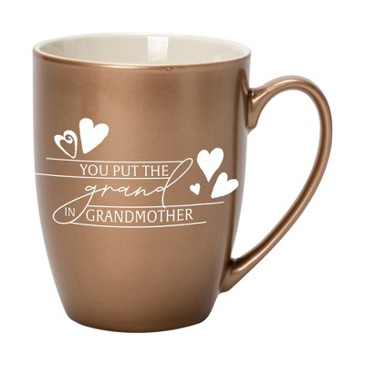 Elanze Designs You Put The Grand In Grandmother Bronze 10 ounce New Bone China Coffee Cup Mug