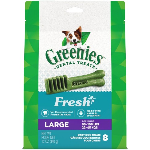 Greenies Large Chewy Dental Dog Treats Fresh Spearmint - 12oz/8ct - image 1 of 4