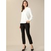 INSPIRE CHIC Women's Long Sleeve Pleated Tie Neck Office Blouses - 4 of 4