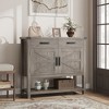 Farmhouse Entryway Table with 2-Door Cabinet & 2 Drawers, Wood Console Table with Storage, Coffee Bar Cabinet, Sofa Tables Buffet Sideboard - 4 of 4