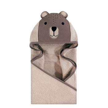 Hudson Baby Infant Cotton Animal Face Hooded Towel, Tan Puppy, One Size ...