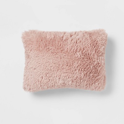 Faux Fur Lumbar Throw Pillow Blush - Threshold™