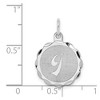 Black Bow Jewelry Sterling Silver, Sarah Collection 15mm Brocaded Disc Initial I Pendant - 4 of 4