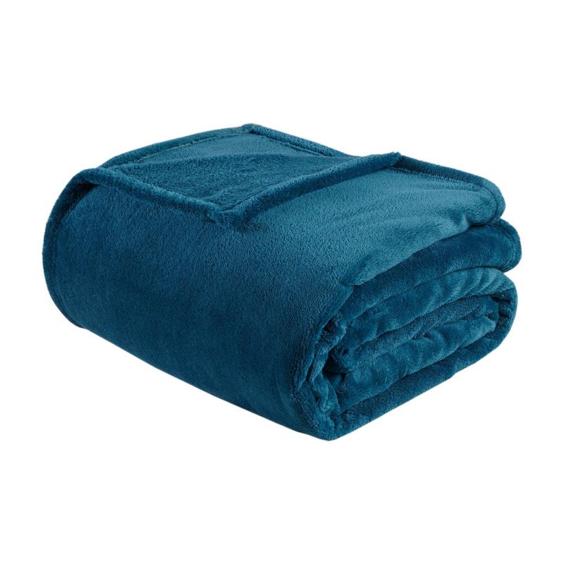 Microlight Plush Oversized Bed Blanket Teal, 1 of 7