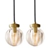 CityFurn 1-Light Globe Glass Pendant Light for Dining Room (Set of 2) - 2 of 4