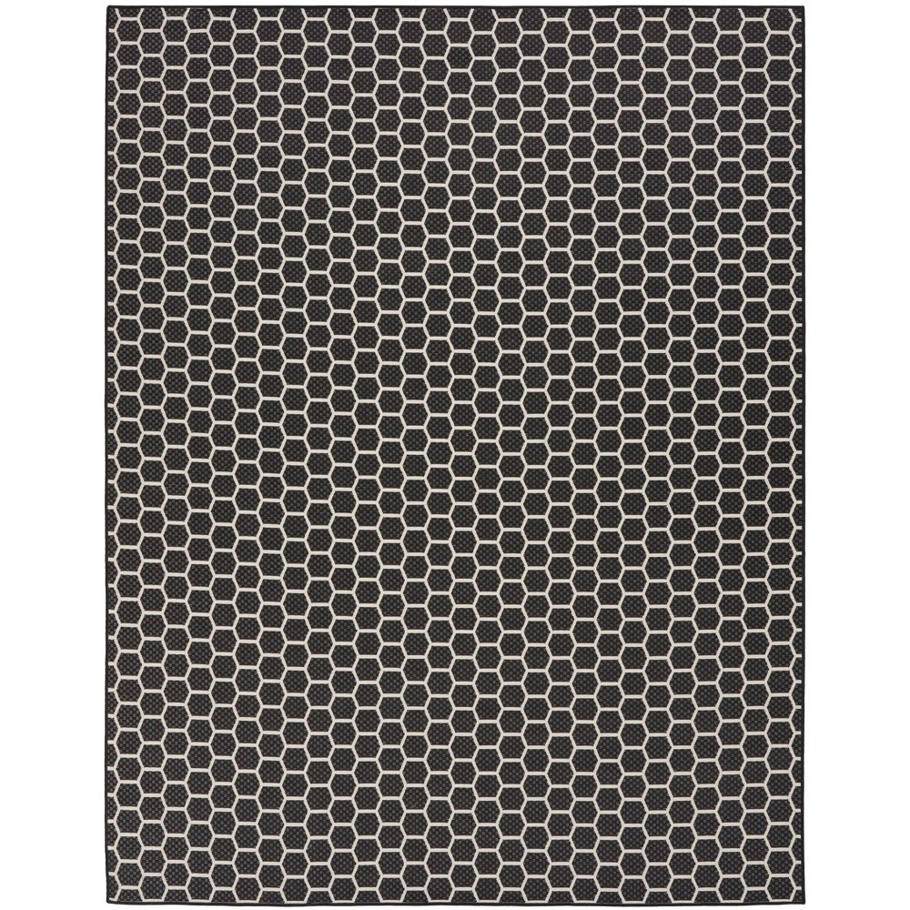 Photos - Area Rug Nourison 9'x12' Reversible Basics Woven Indoor/Outdoor  Black 