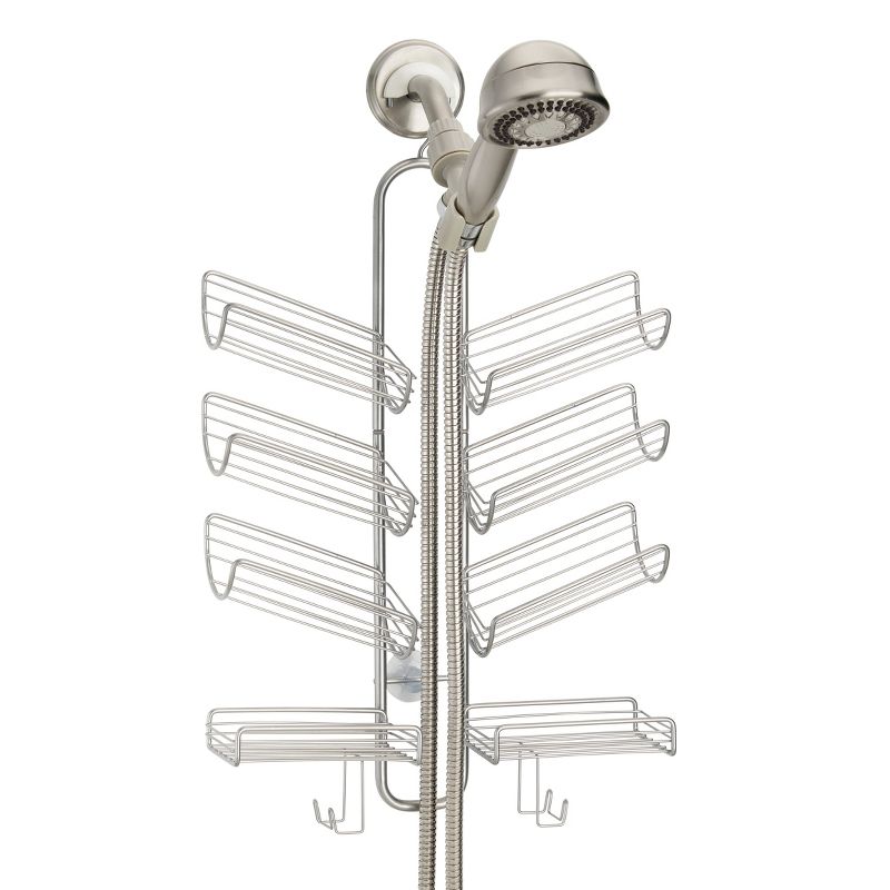 iDESIGN Verona Handheld Steel Hanging Shower Caddy Silver, 3 of 8