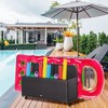 Outsunny Patio Wicker Pool Float Storage Basket, Outdoor PE Rattan Pool Caddy with Rolling Wheels for Floats, Noodles, Paddles, Towels - 3 of 4