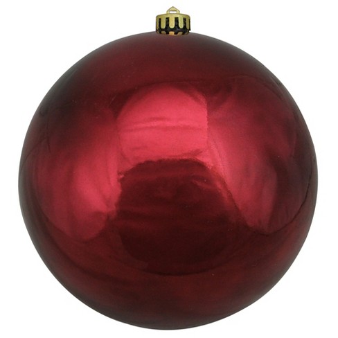 Northlight Burgundy Red Shatterproof Shiny Christmas Ball Ornament 8 ...