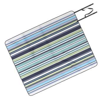 Sheila Wenzel-Ganny Lavender Mint Blue Stripes Picnic Blanket - Deny Designs