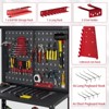 32" Heavy Duty Garage Workbench w/Pegboard & Storage Shelves – Work Table with Hanging Accessories, Tool Storage Bench for Workshop, Garage, Basement - 4 of 4